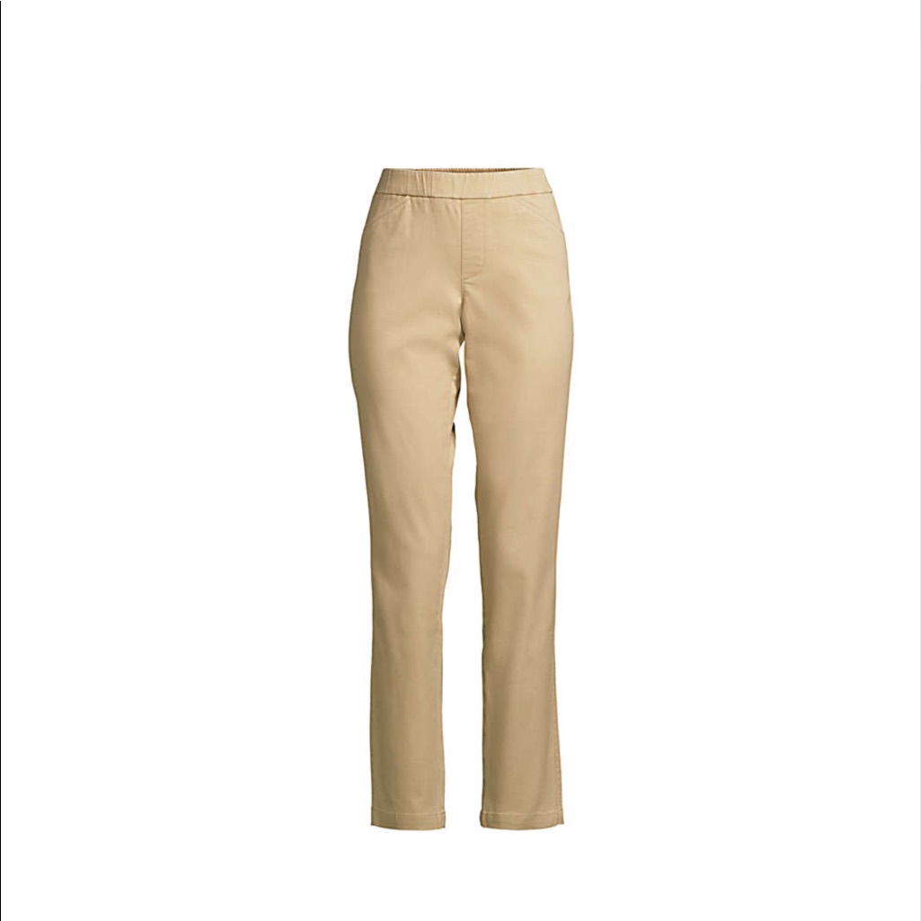 Lands End Pull On Capri Pants 8 Tan